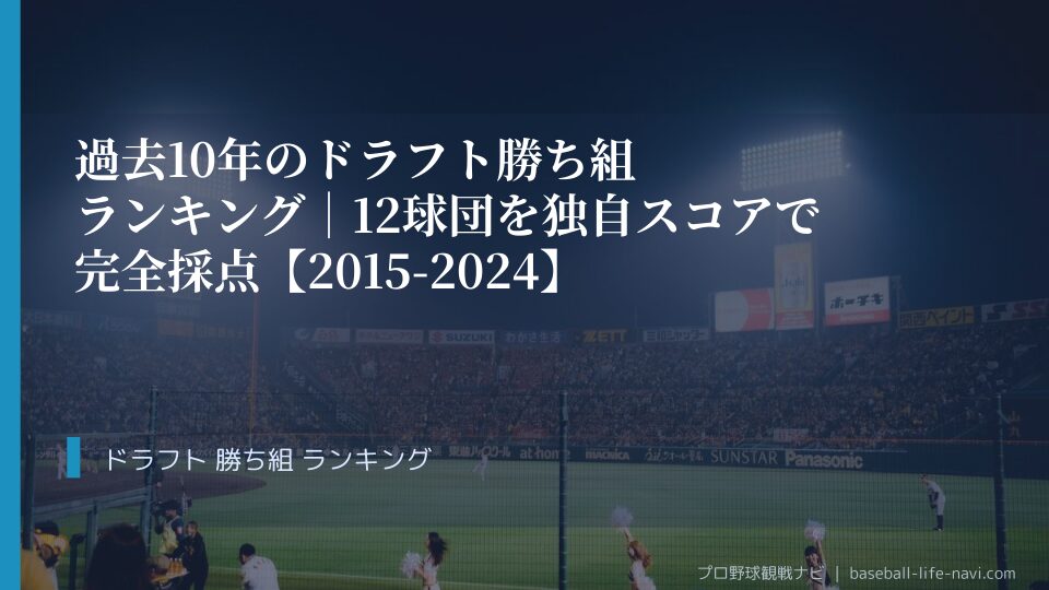 過去10年のドラフト勝ち組ランキング｜12球団を独自スコアで完全採点【2015-2024】